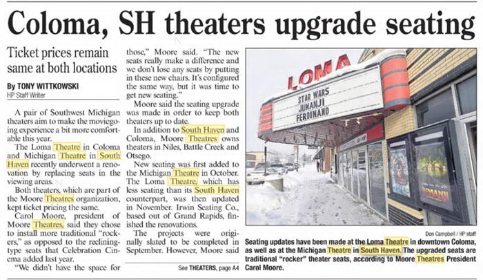 Loma Theatre - 03 Jan 2018 Seating Upgrade